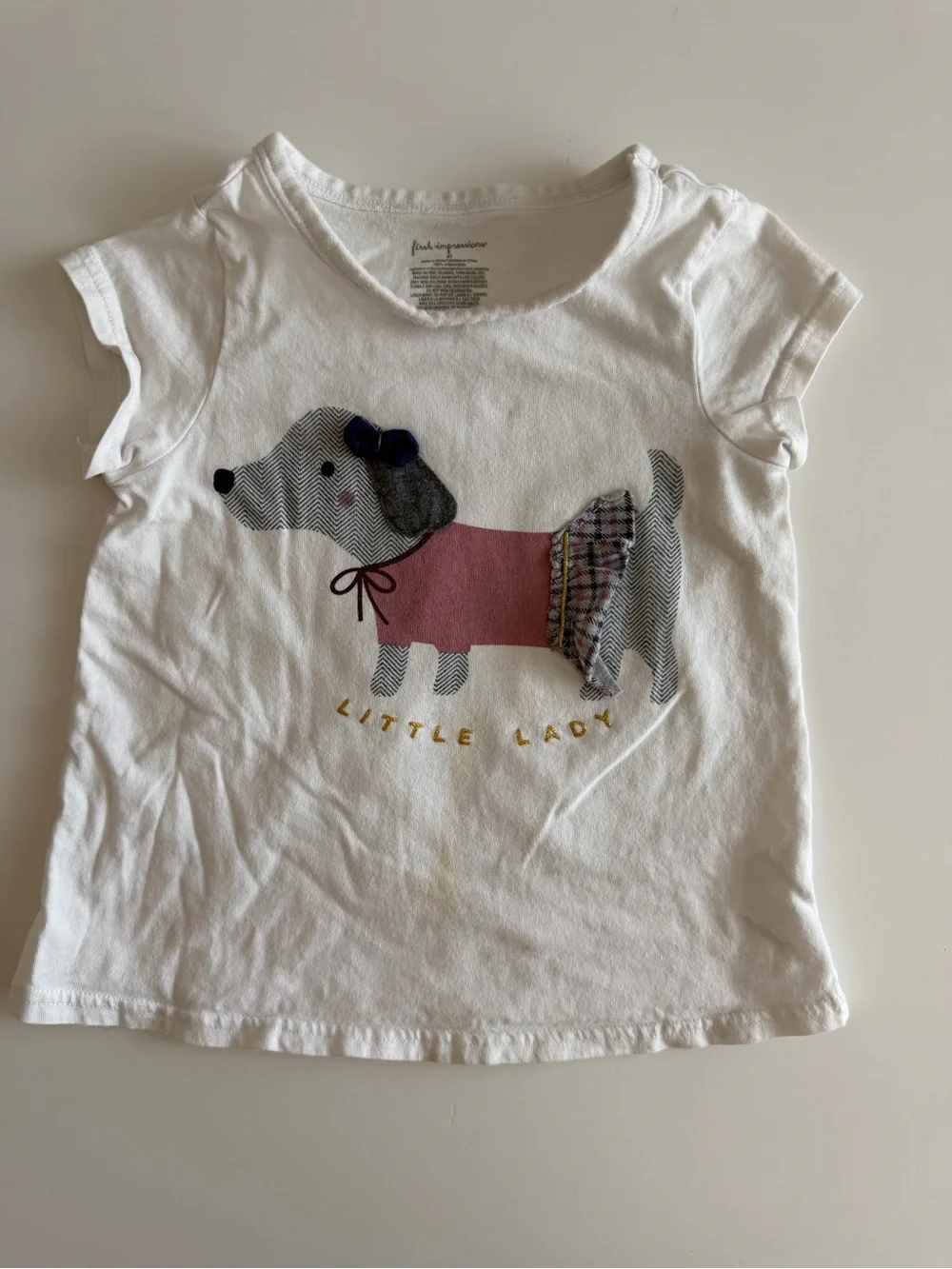 Macy's First Impressions 3T Plaid, Bows, Dog 